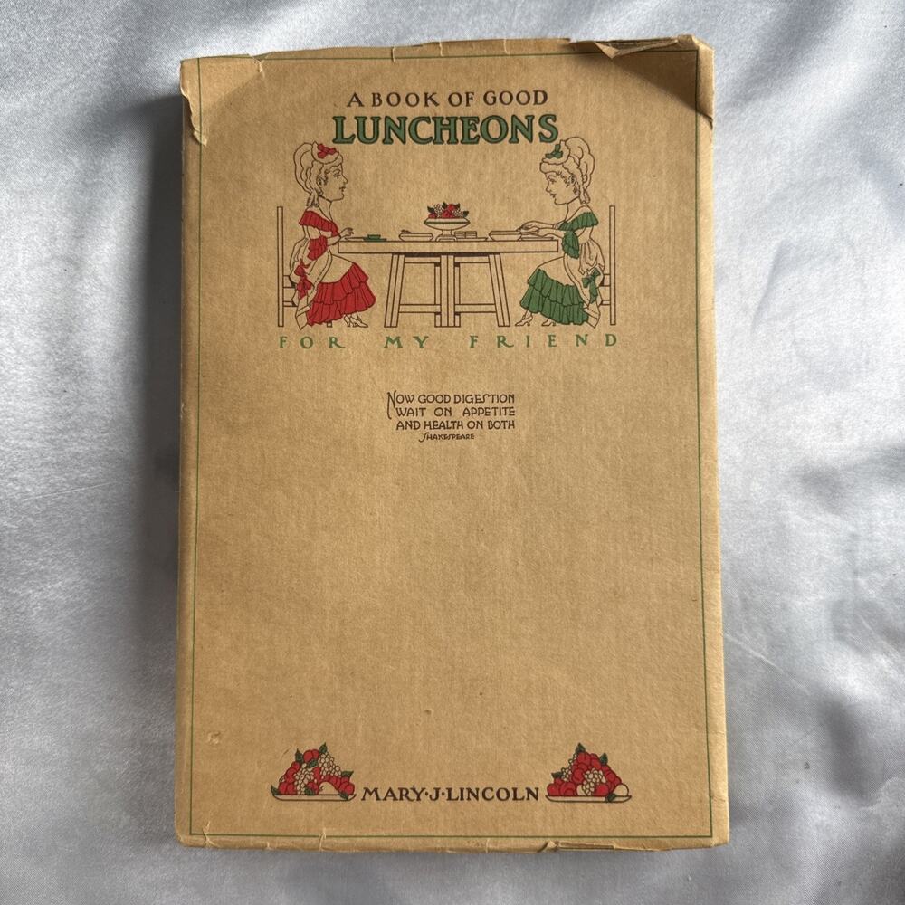 RARE Antique Cookbook 1916 Cooking A Book of Good LUNCHEONS by Mary Lincoln